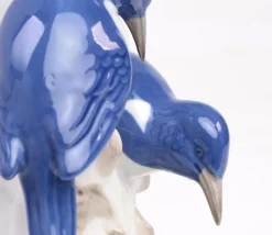 New Pamono Vintage Porcelain Lamp Base with Kingfishers from Wagner & Apel, 1960s