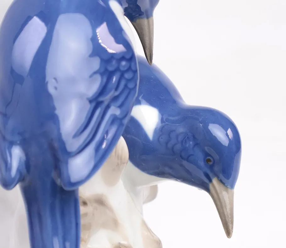 New Pamono Vintage Porcelain Lamp Base with Kingfishers from Wagner & Apel, 1960s