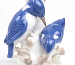 New Pamono Vintage Porcelain Lamp Base with Kingfishers from Wagner & Apel, 1960s