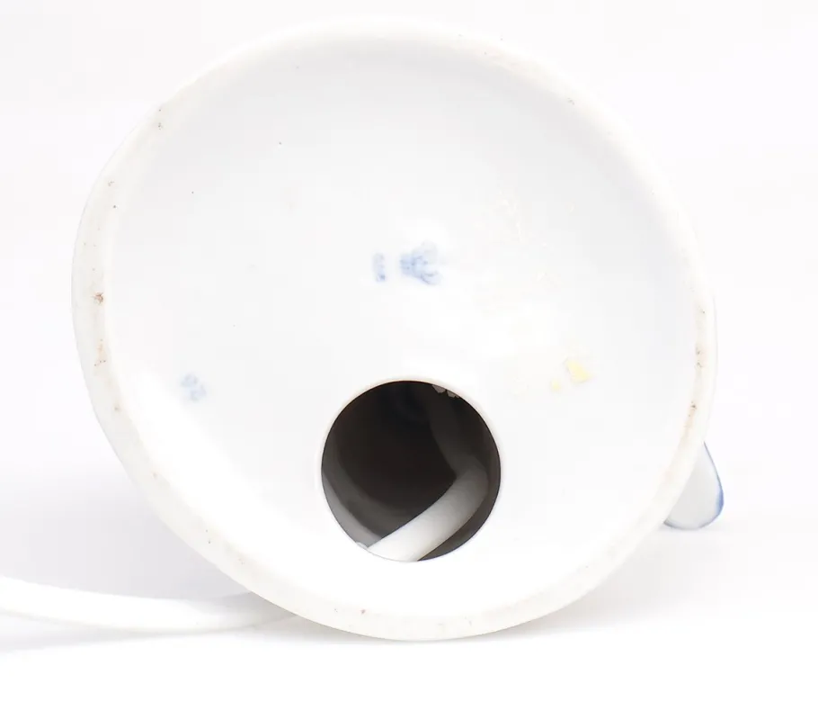 New Pamono Vintage Porcelain Lamp Base with Kingfishers from Wagner & Apel, 1960s