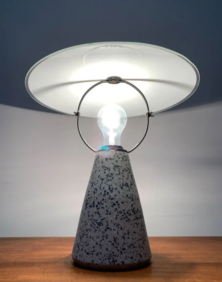 Hot Pamono Vintage Postmodern Eno Glass and Terrazzo Table Lamp from Ikea, 1990s