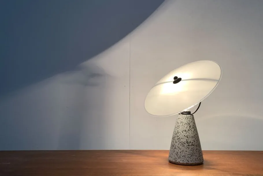 Hot Pamono Vintage Postmodern Eno Glass and Terrazzo Table Lamp from Ikea, 1990s