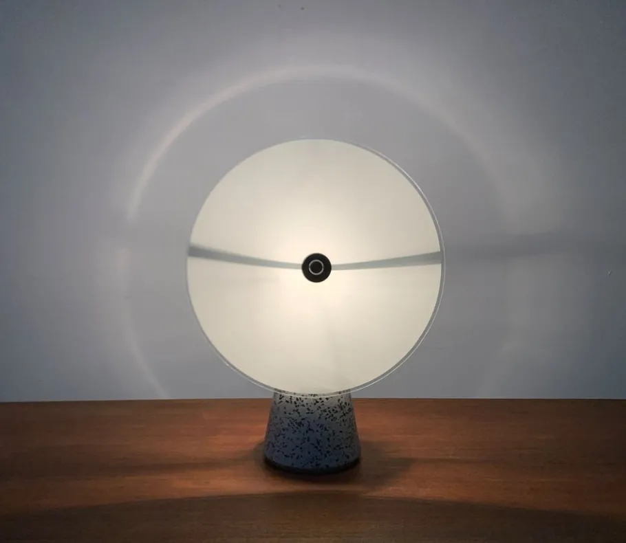 Hot Pamono Vintage Postmodern Eno Glass and Terrazzo Table Lamp from Ikea, 1990s