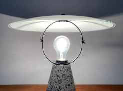 Hot Pamono Vintage Postmodern Eno Glass and Terrazzo Table Lamp from Ikea, 1990s