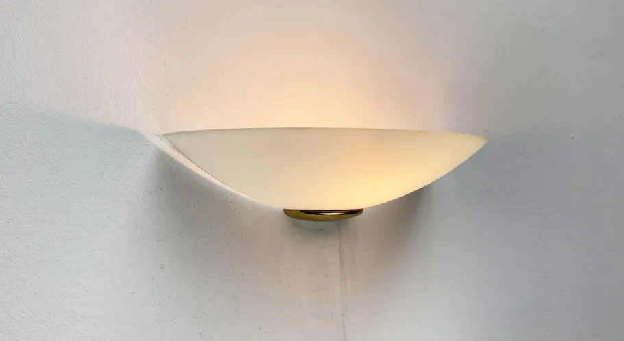 Sale Pamono Vintage Postmodern Glass Wall Lamp Sconce from Metalarte, 1980s