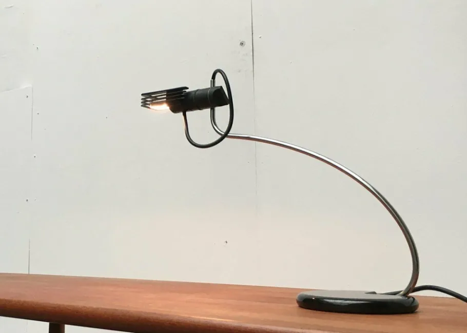 Pamono Vintage Postmodern Italian Model Wing 509 Table Lamp by Bruno Gecchelin for Oluce, 1970s