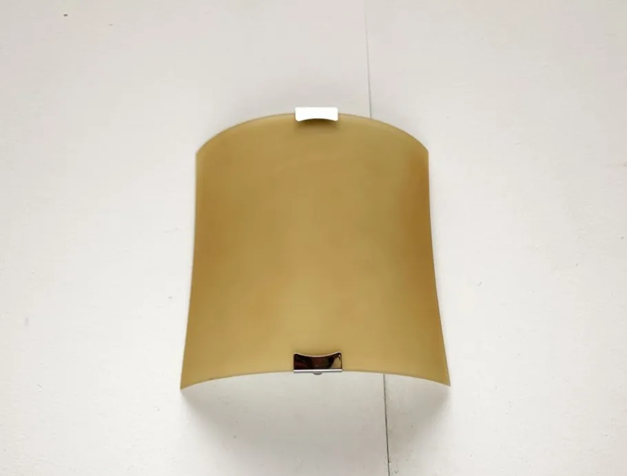 New Pamono Vintage Postmodern Italian Glass Wall Lamp from Lucitalia, 1970s