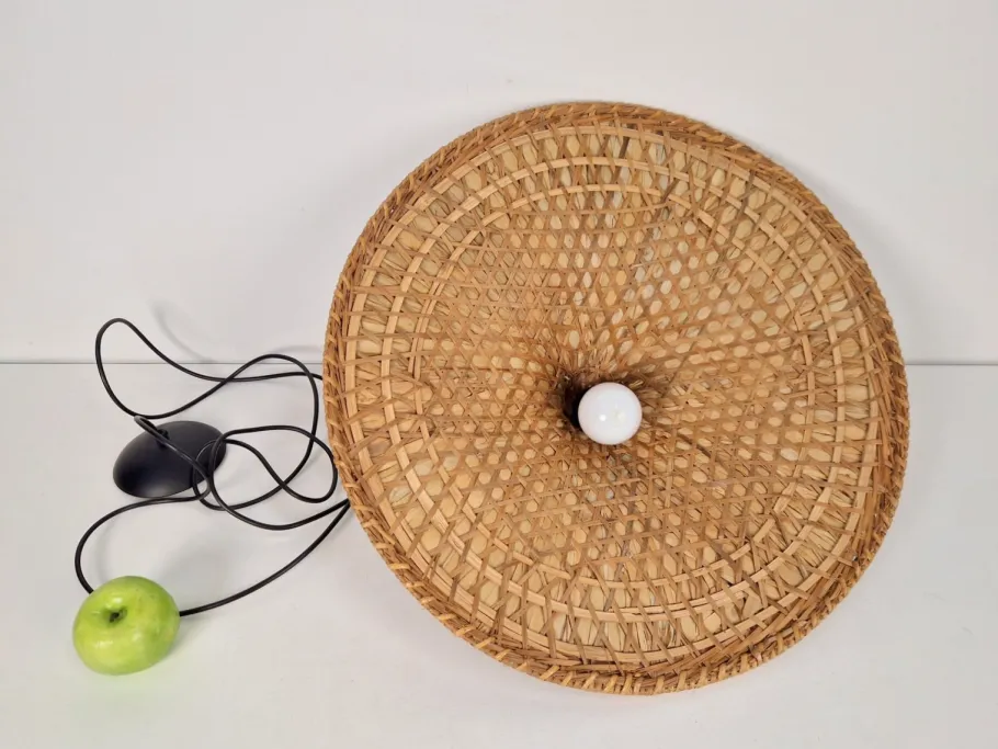 Discount Pamono Vintage Rattan & Bamboo Witch Hat Pendant Lamp, 1960s