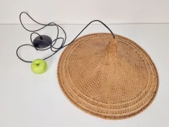 Discount Pamono Vintage Rattan & Bamboo Witch Hat Pendant Lamp, 1960s