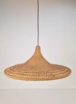 Discount Pamono Vintage Rattan & Bamboo Witch Hat Pendant Lamp, 1960s