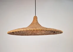 Discount Pamono Vintage Rattan & Bamboo Witch Hat Pendant Lamp, 1960s