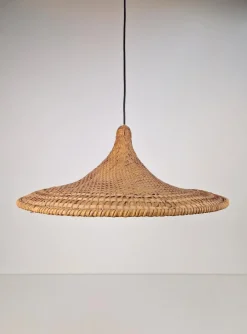 Discount Pamono Vintage Rattan & Bamboo Witch Hat Pendant Lamp, 1960s