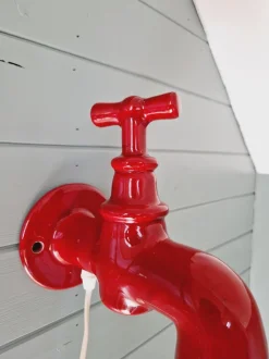 Sale Pamono Vintage Red Ceramic Wall Light in the Shape of a Faucet, 1970s