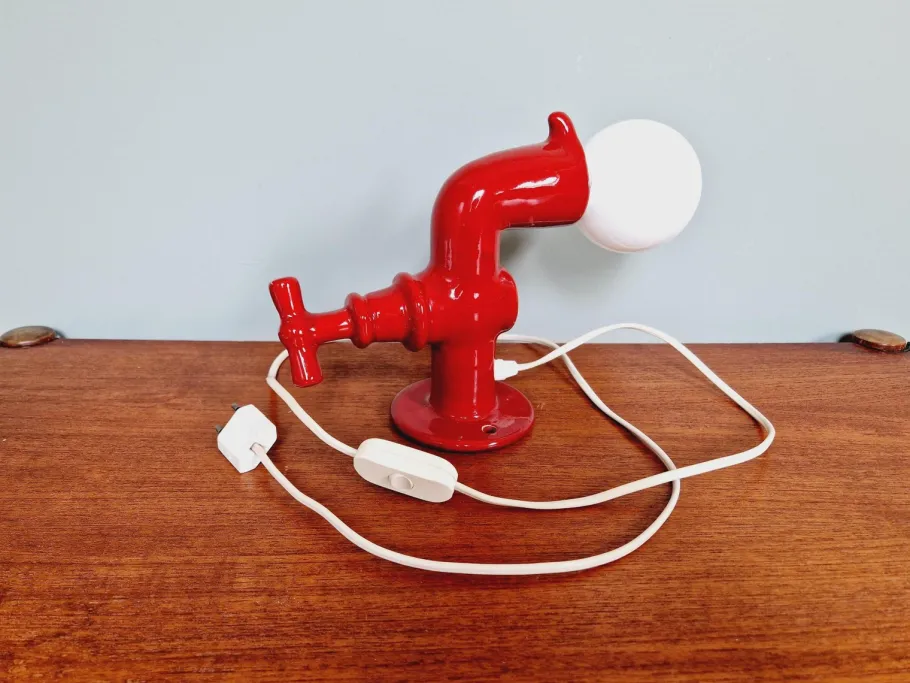 Sale Pamono Vintage Red Ceramic Wall Light in the Shape of a Faucet, 1970s