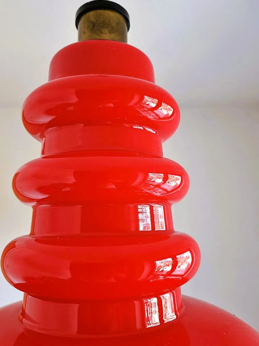 Best Pamono Vintage Red Glass Pendant Lamp from Peill & Putzler, 1970s