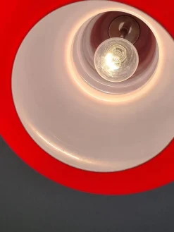 Best Pamono Vintage Red Glass Pendant Lamp from Peill & Putzler, 1970s