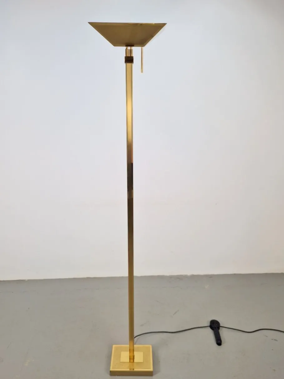 Outlet Pamono Vintage Regency Uplighter Floor Lamp Brass from Deknudt, Belguim, 1970s