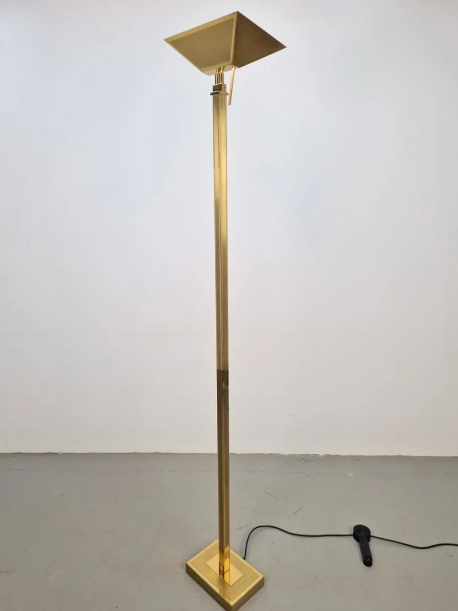 Outlet Pamono Vintage Regency Uplighter Floor Lamp Brass from Deknudt, Belguim, 1970s