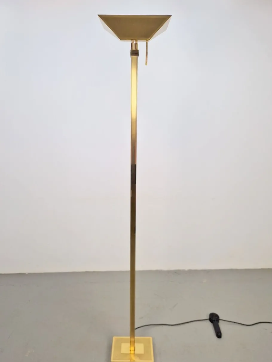 Outlet Pamono Vintage Regency Uplighter Floor Lamp Brass from Deknudt, Belguim, 1970s