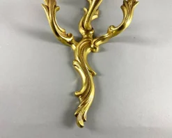 Pamono Vintage Rococo Style Gilt Bronze Wall Sconce with 3 Lights