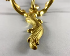 Pamono Vintage Rococo Style Gilt Bronze Wall Sconce with 3 Lights