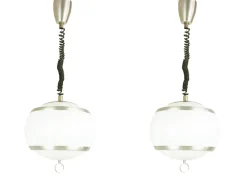 Discount Pamono Vintage Satin Aluminum Pendant Lamps from Stilux Milano, 1960s, Set of 2