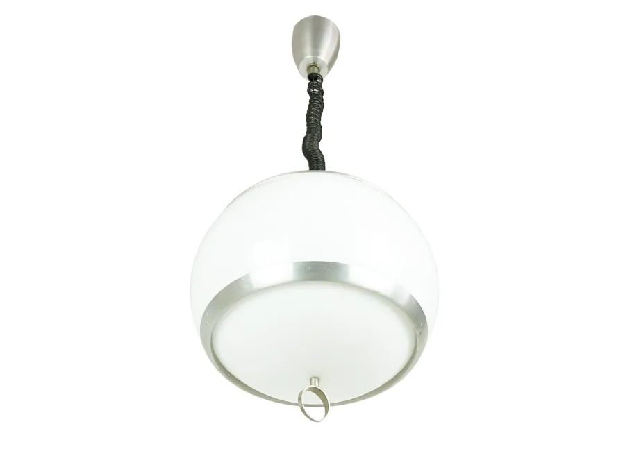 Discount Pamono Vintage Satin Aluminum Pendant Lamps from Stilux Milano, 1960s, Set of 2