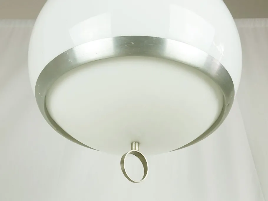 Discount Pamono Vintage Satin Aluminum Pendant Lamps from Stilux Milano, 1960s, Set of 2