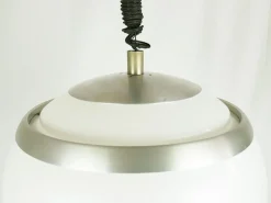 Discount Pamono Vintage Satin Aluminum Pendant Lamps from Stilux Milano, 1960s, Set of 2