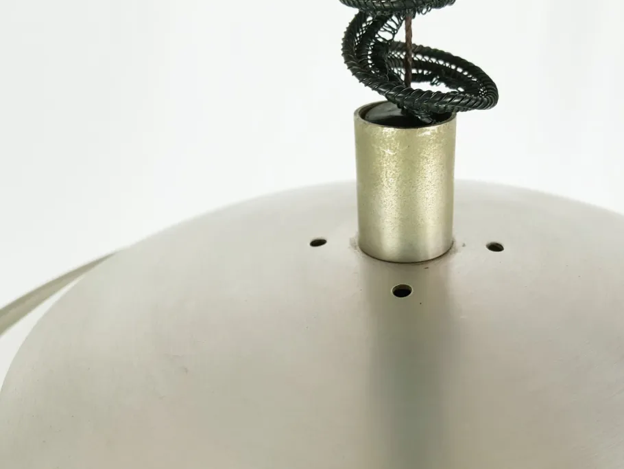 Discount Pamono Vintage Satin Aluminum Pendant Lamps from Stilux Milano, 1960s, Set of 2