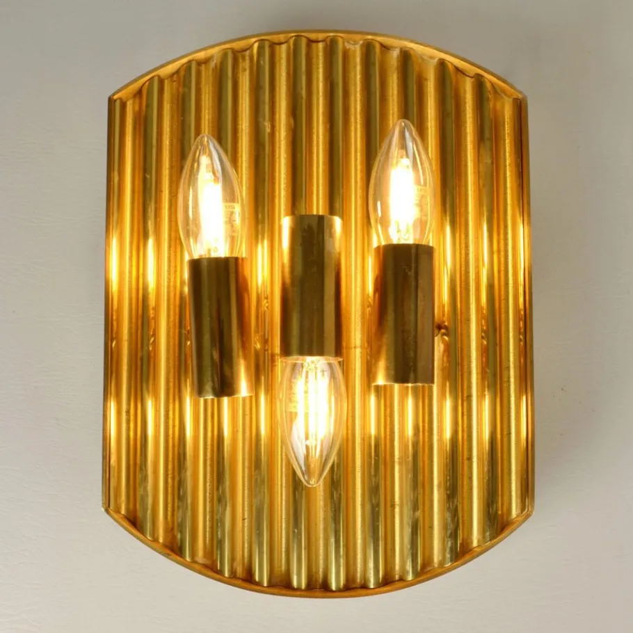 Sale Pamono Vintage Scandinavian Brass Wall Sconces attributed to Alvar Aalto, 1970s, Set of 2