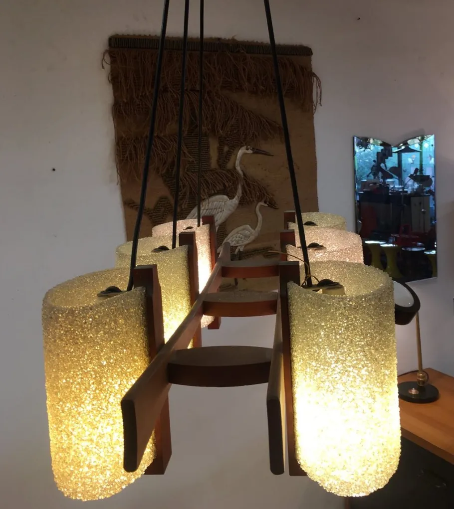 Clearance Pamono Vintage Scandinavian 6-Light Chandelier, 1950s