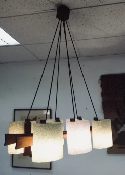 Clearance Pamono Vintage Scandinavian 6-Light Chandelier, 1950s