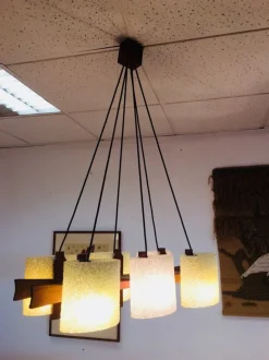 Clearance Pamono Vintage Scandinavian 6-Light Chandelier, 1950s