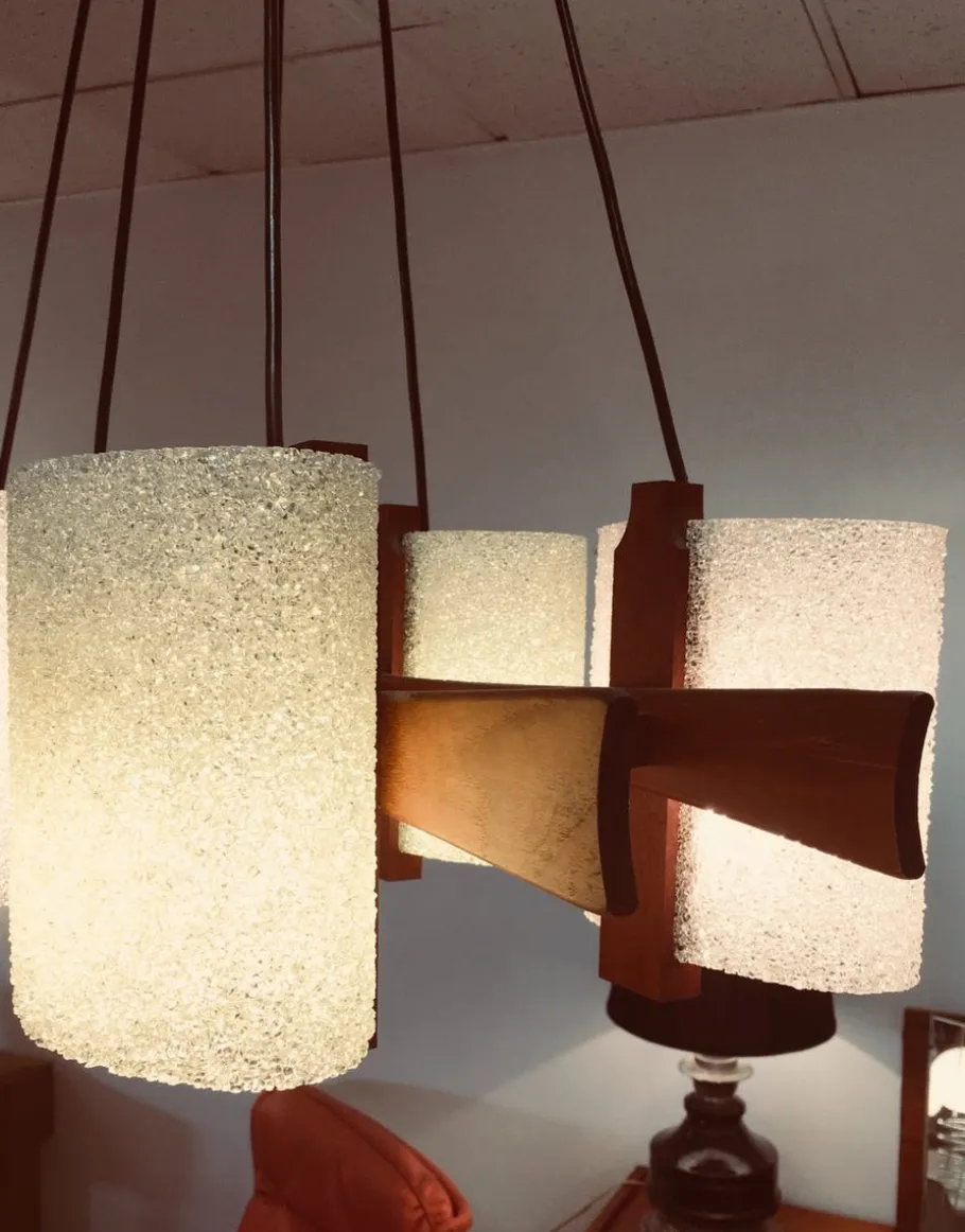Clearance Pamono Vintage Scandinavian 6-Light Chandelier, 1950s