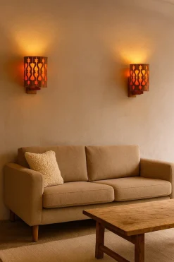 Discount Pamono Vintage Scandinavian Sconces in Pine, 1975, Set of 2