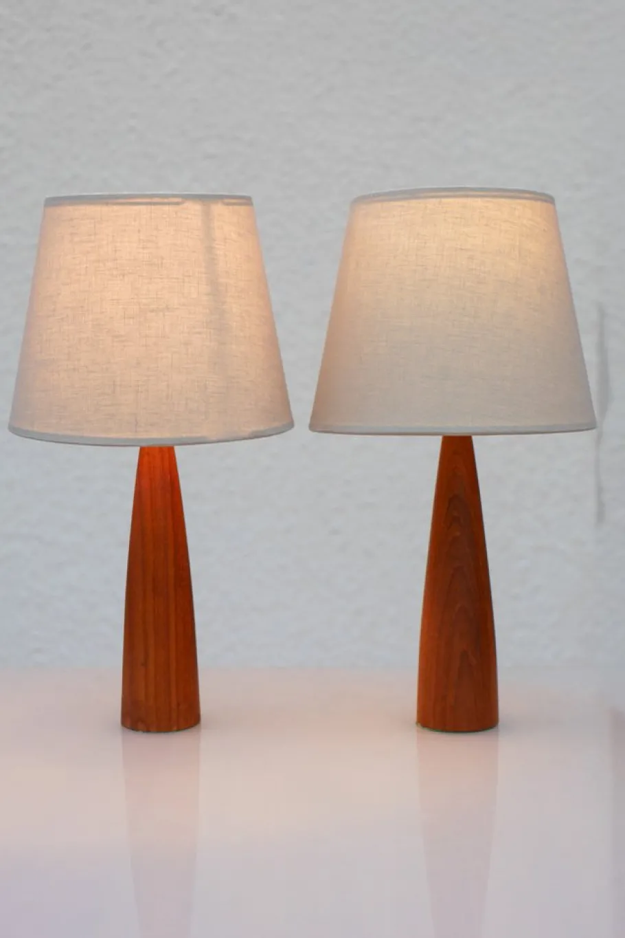 Sale Pamono Vintage Scandinavian Teak Table Lamps from Möllers, Set of 2