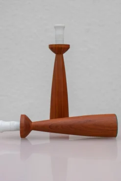 Sale Pamono Vintage Scandinavian Teak Table Lamps from Möllers, Set of 2