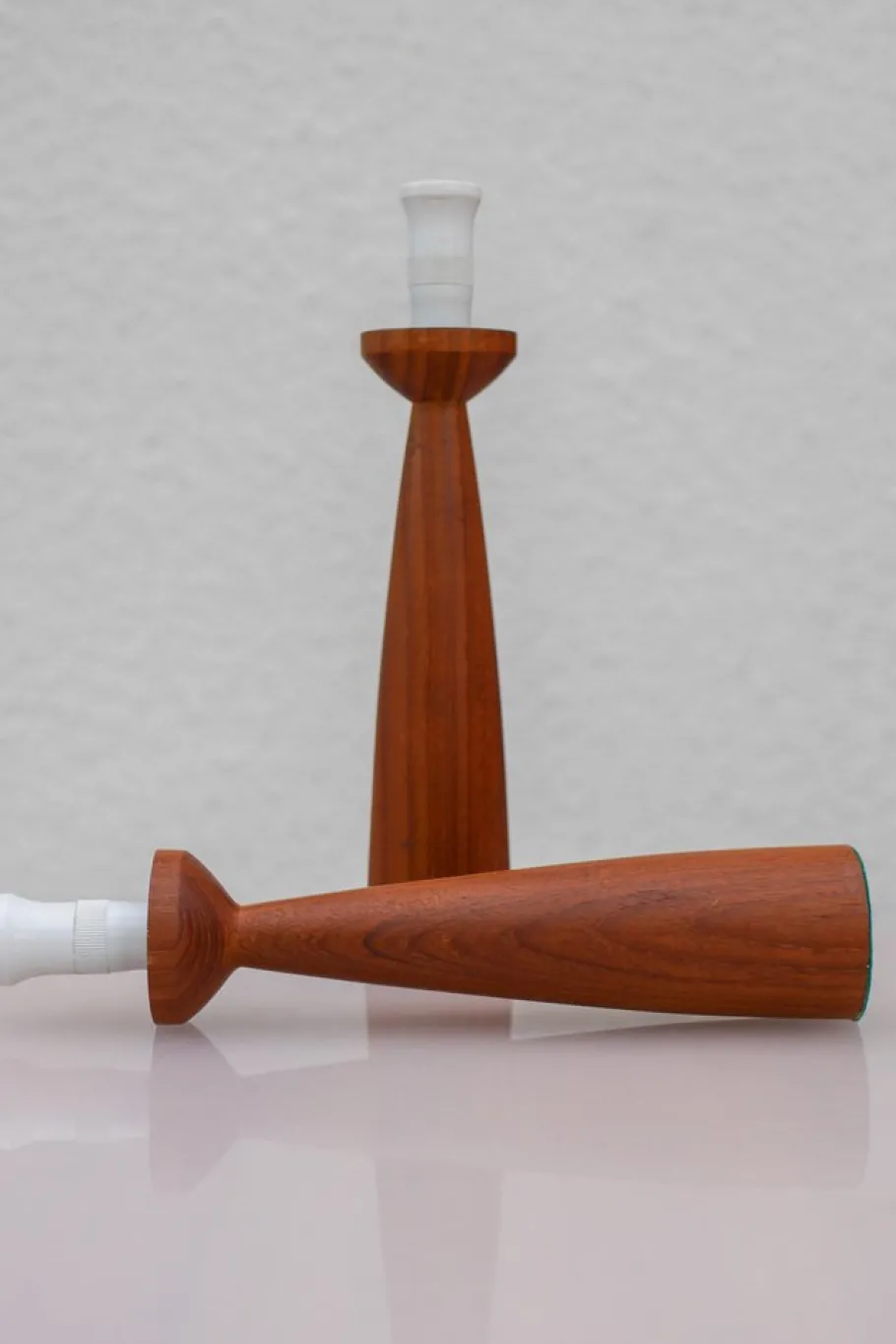 Sale Pamono Vintage Scandinavian Teak Table Lamps from Möllers, Set of 2