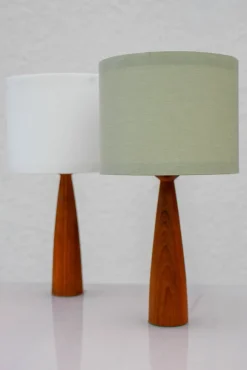 Sale Pamono Vintage Scandinavian Teak Table Lamps from Möllers, Set of 2