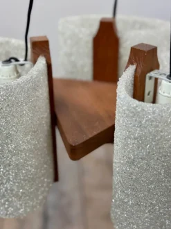 Sale Pamono Vintage Scandinavian Teak and Acrylic Pendants, 1960s, Set of 2
