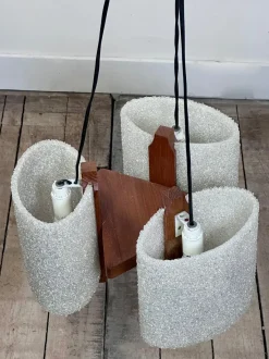 Sale Pamono Vintage Scandinavian Teak and Acrylic Pendants, 1960s, Set of 2