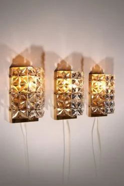 Hot Pamono Vintage Scandinavie Vitrika Gloria Wall Lamps from Orrefors, 1960, Set of 3