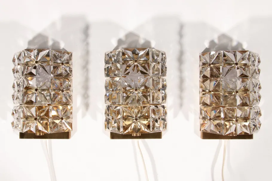 Hot Pamono Vintage Scandinavie Vitrika Gloria Wall Lamps from Orrefors, 1960, Set of 3