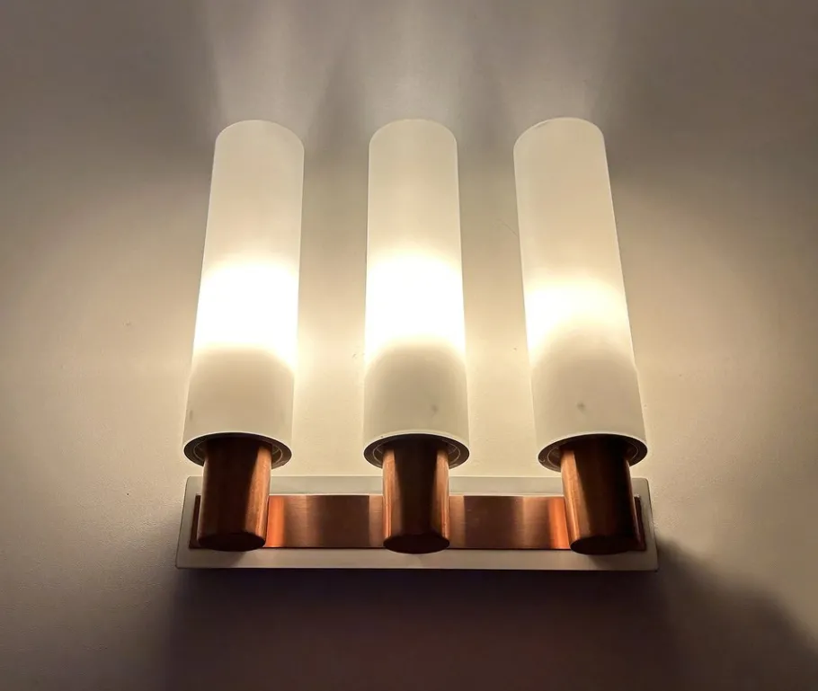 Clearance Pamono Vintage Sconce in Glass from Kaiser, 1960s