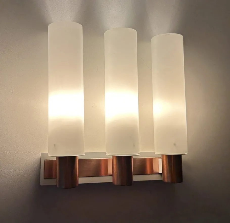 Clearance Pamono Vintage Sconce in Glass from Kaiser, 1960s