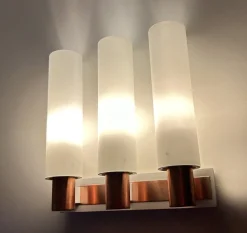Clearance Pamono Vintage Sconce in Glass from Kaiser, 1960s