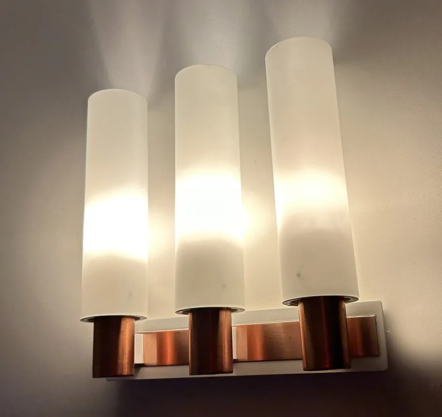 Clearance Pamono Vintage Sconce in Glass from Kaiser, 1960s