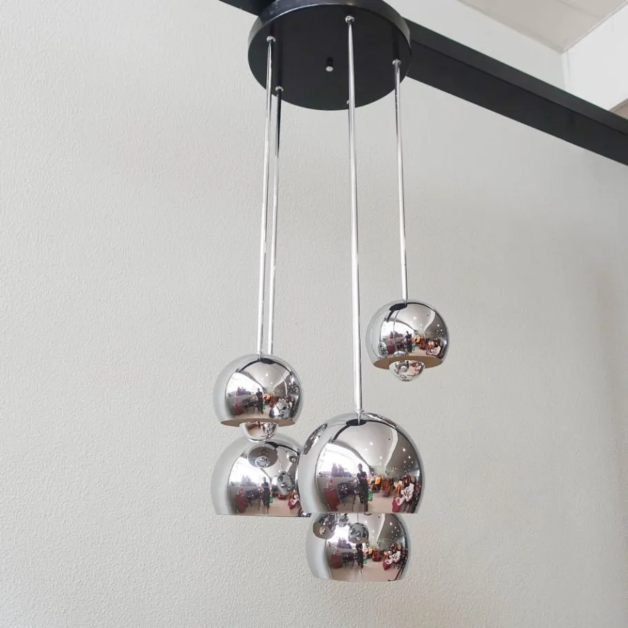 Discount Pamono Vintage 5-Shade Sputnik Cascade Lamp, 1970s