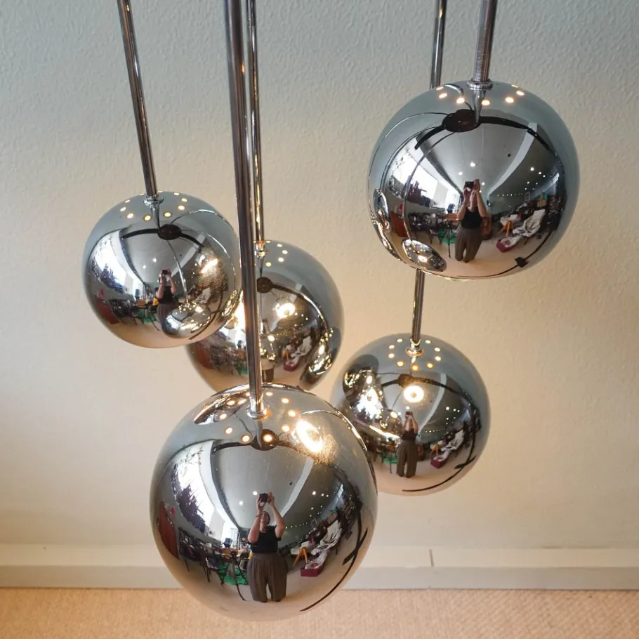 Discount Pamono Vintage 5-Shade Sputnik Cascade Lamp, 1970s